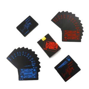 Color Printed Black Plastic Poker Playing Card 1