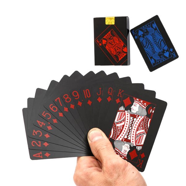 Color Printed Black Plastic Poker Playing Card 3