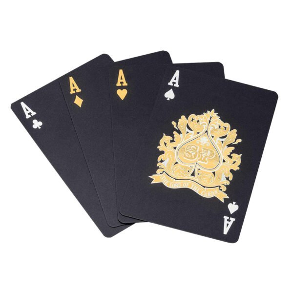 silver and gold plastic poker playing card 3