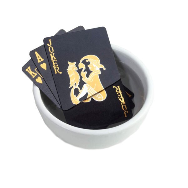 silver and gold plastic poker playing card 4